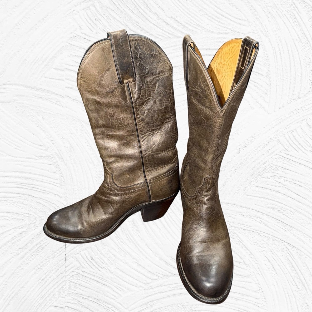 LUCCHESE Anthracite Goat Gray Women's Boot Size 8.5 Pull On Western Dance GY4523